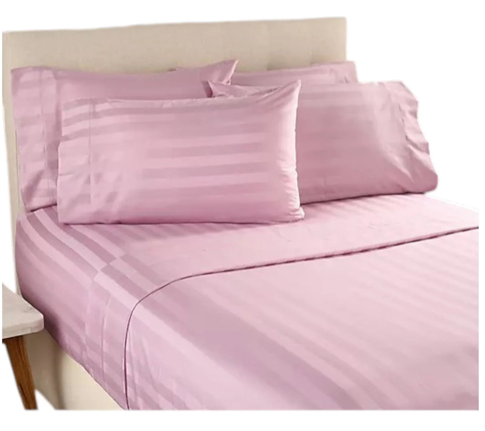 Northern Nights Wrinkle Defense Dobby Stripe Sheet Set Orchid Pink
